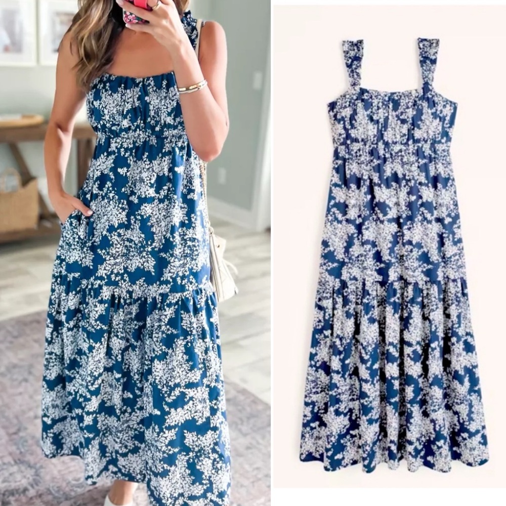 Abercrombie & Fitch Blue Floral Maxi Dress